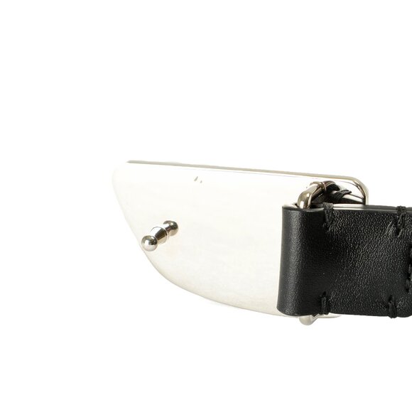 Burberry "Shield Split EKD" Black Leather Buckle Decorated Belt US 42 IT 105 - Picture 4 of 5